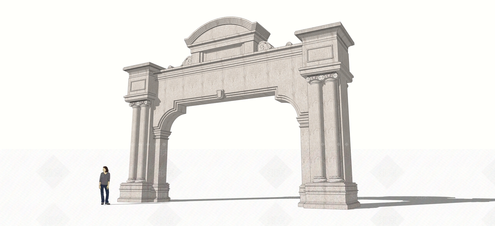 欧式入口大门SU模型下载【ID:1191168969】