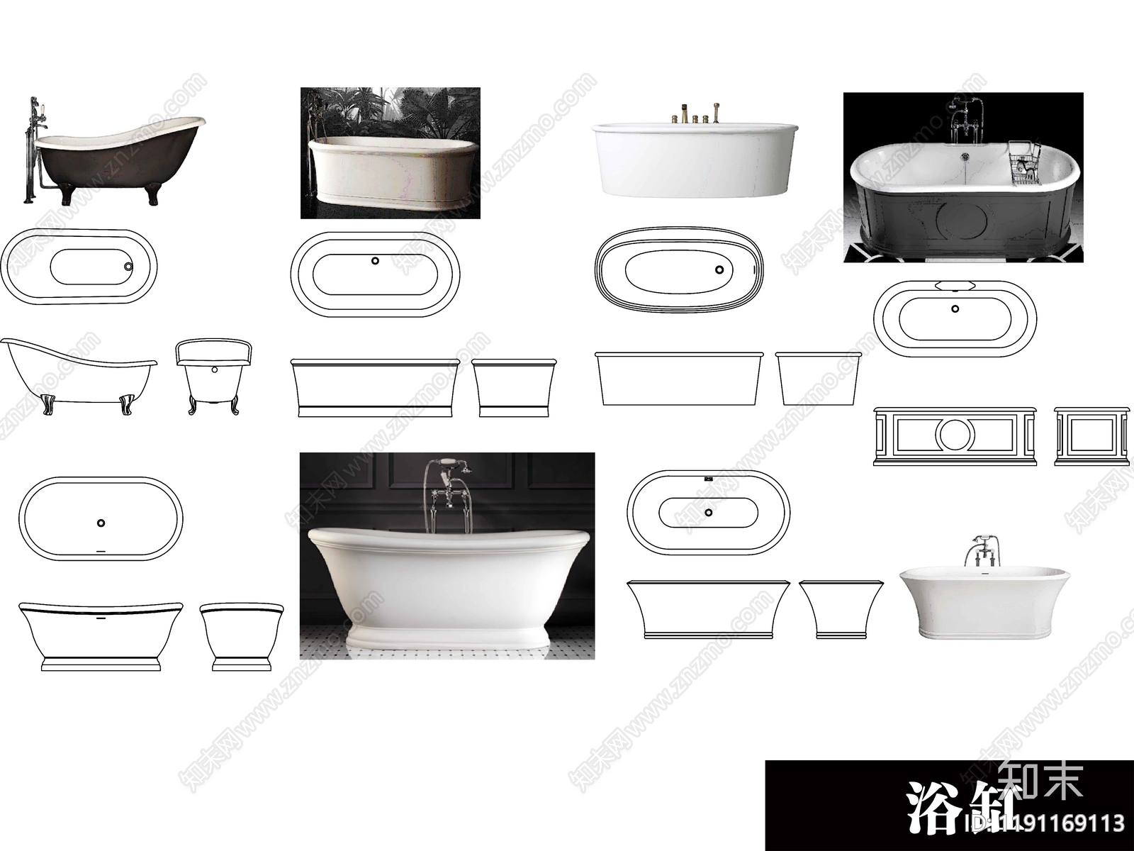 法式欧式卫浴设施cad施工图下载【ID:1191169113】