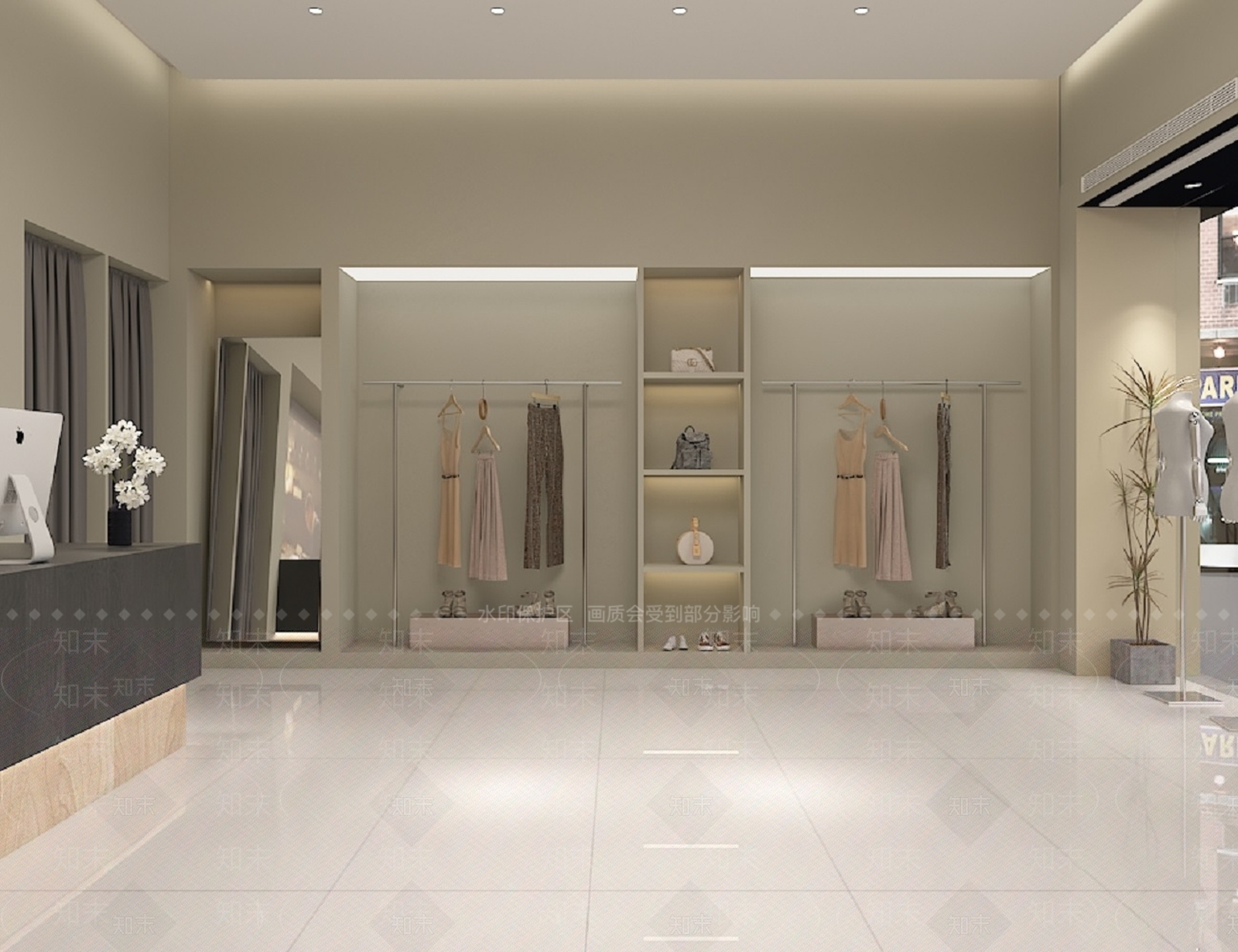 中古侘寂服装店3D模型下载【ID:1191169687】