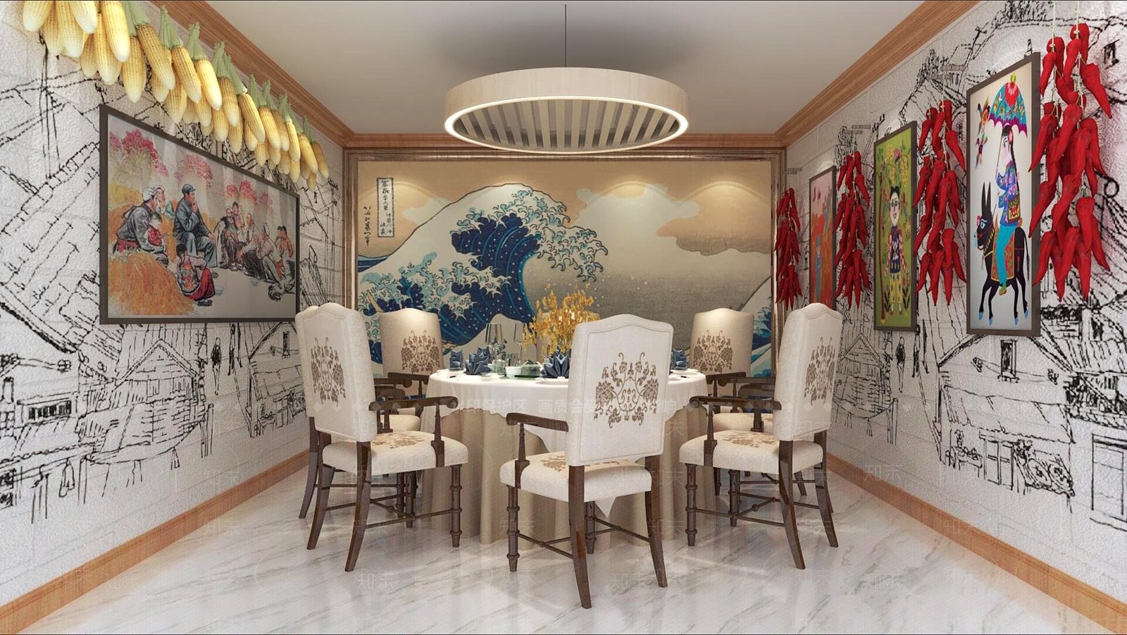 中式中餐厅3D模型下载【ID:1191169661】