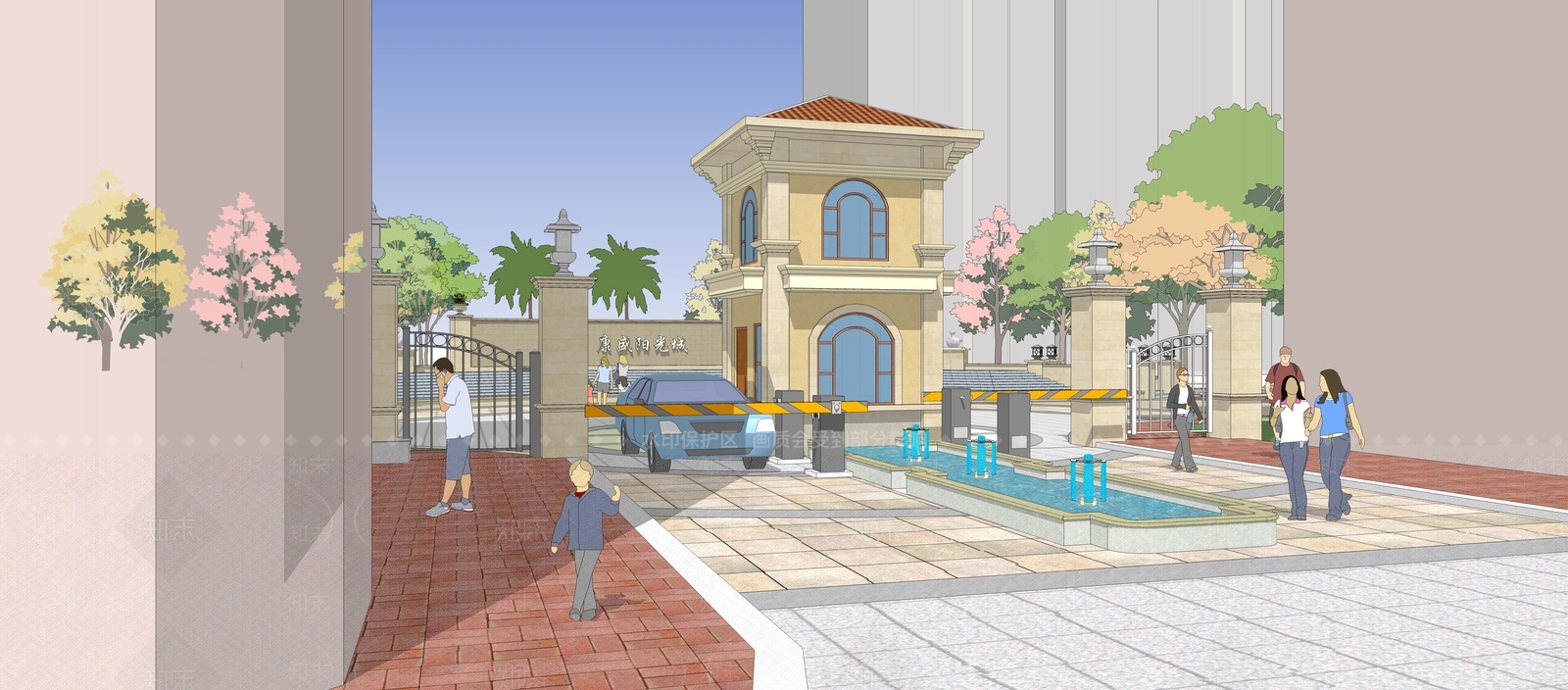 欧式入口大门SU模型下载【ID:1191169720】