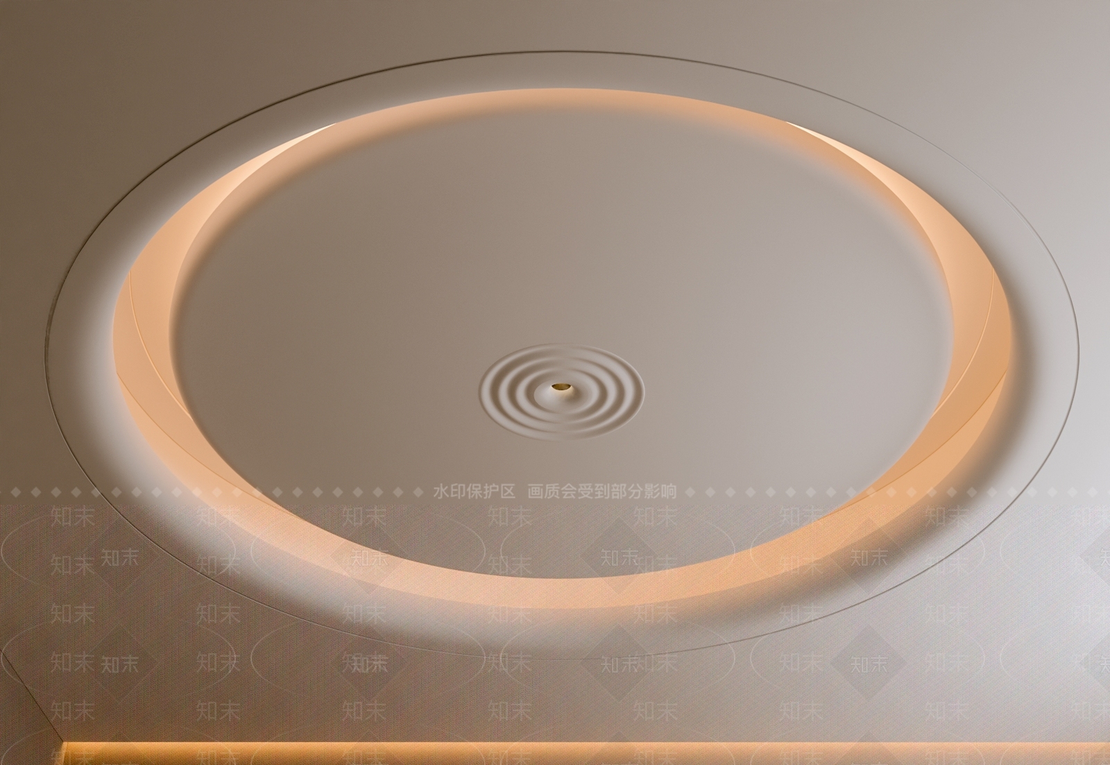 现代石膏灯3D模型渲染效果图
