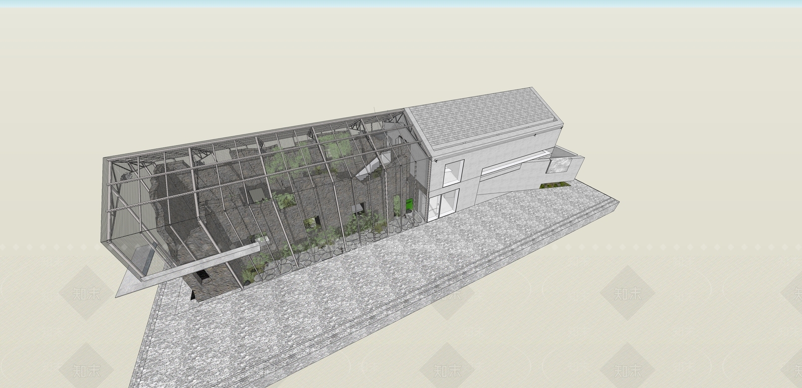 现代小公建SU模型下载【ID:1191175776】