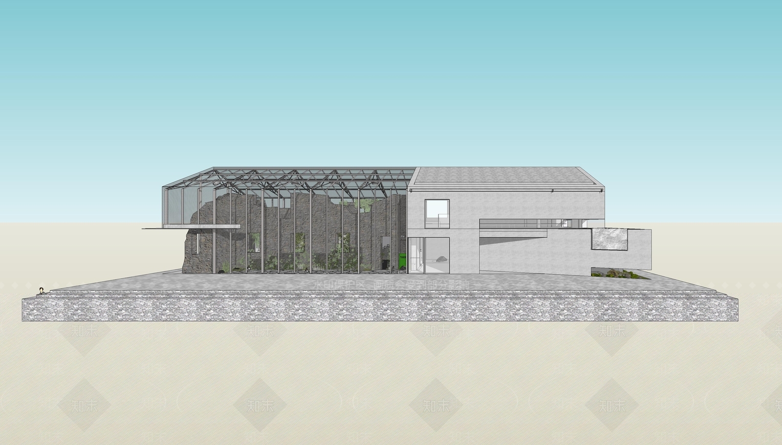 现代小公建SU模型下载【ID:1191175776】