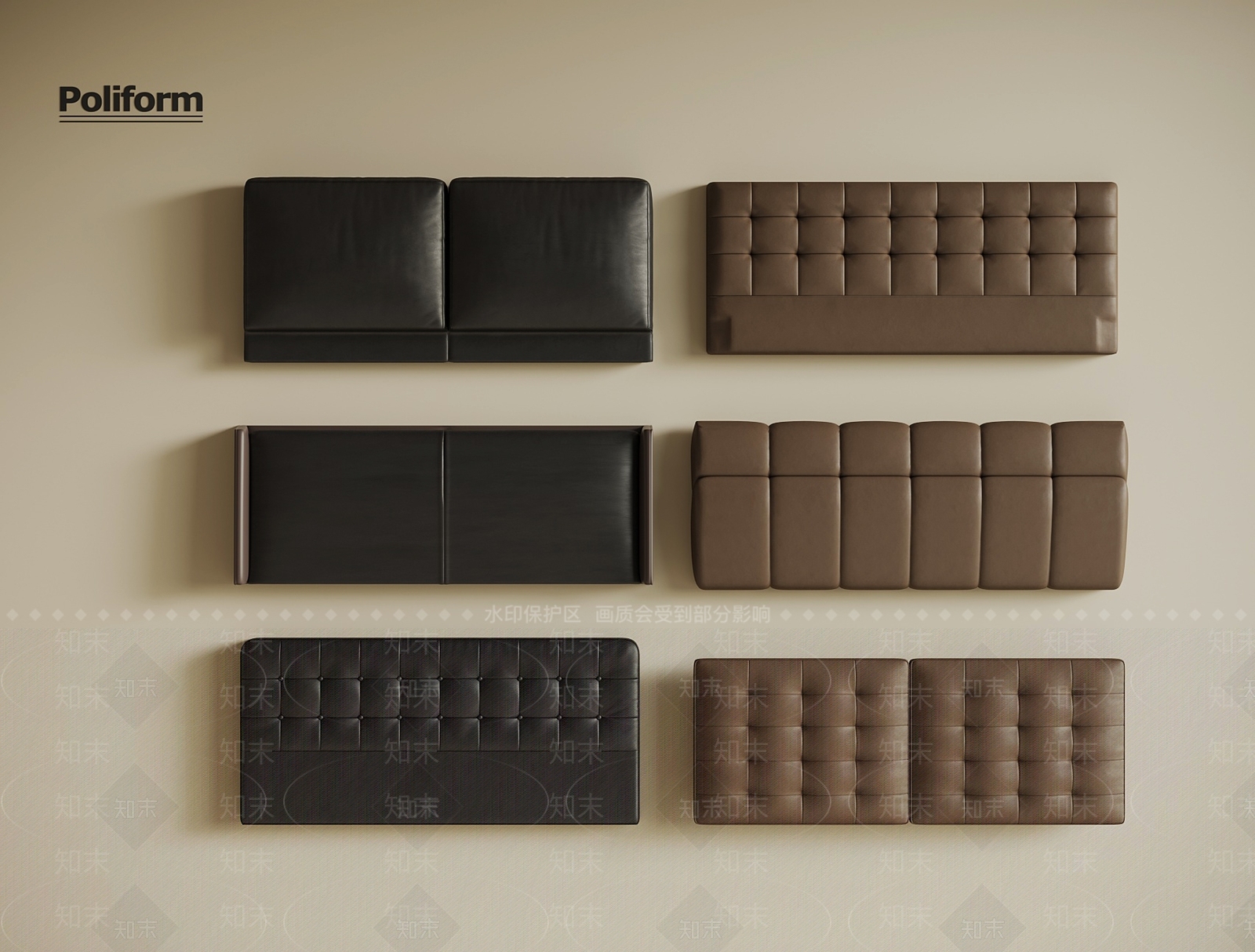 意式床品SU模型下载【ID:1191178407】