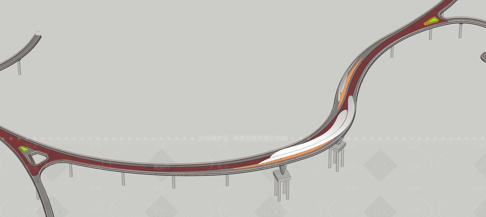 现代景观桥SU模型下载【ID:1191181019】