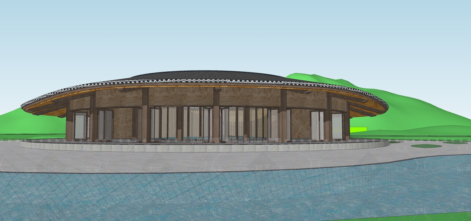 新中式小公建SU模型下载【ID:1191183620】