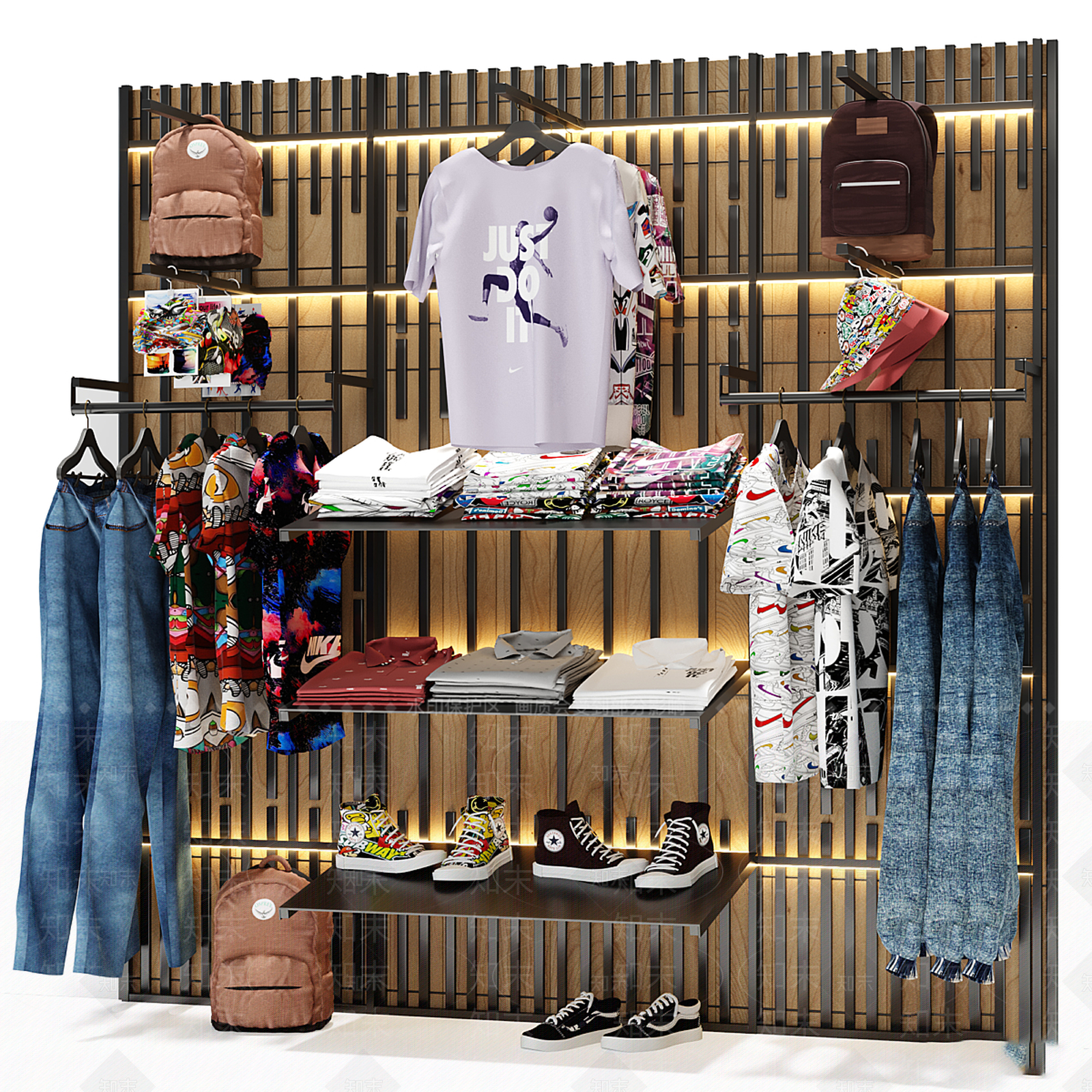 现代工业服装店3D模型下载【ID:1191184237】