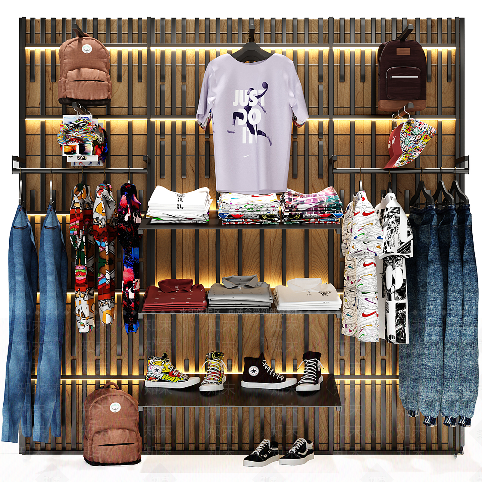 现代工业服装店3D模型下载【ID:1191184237】