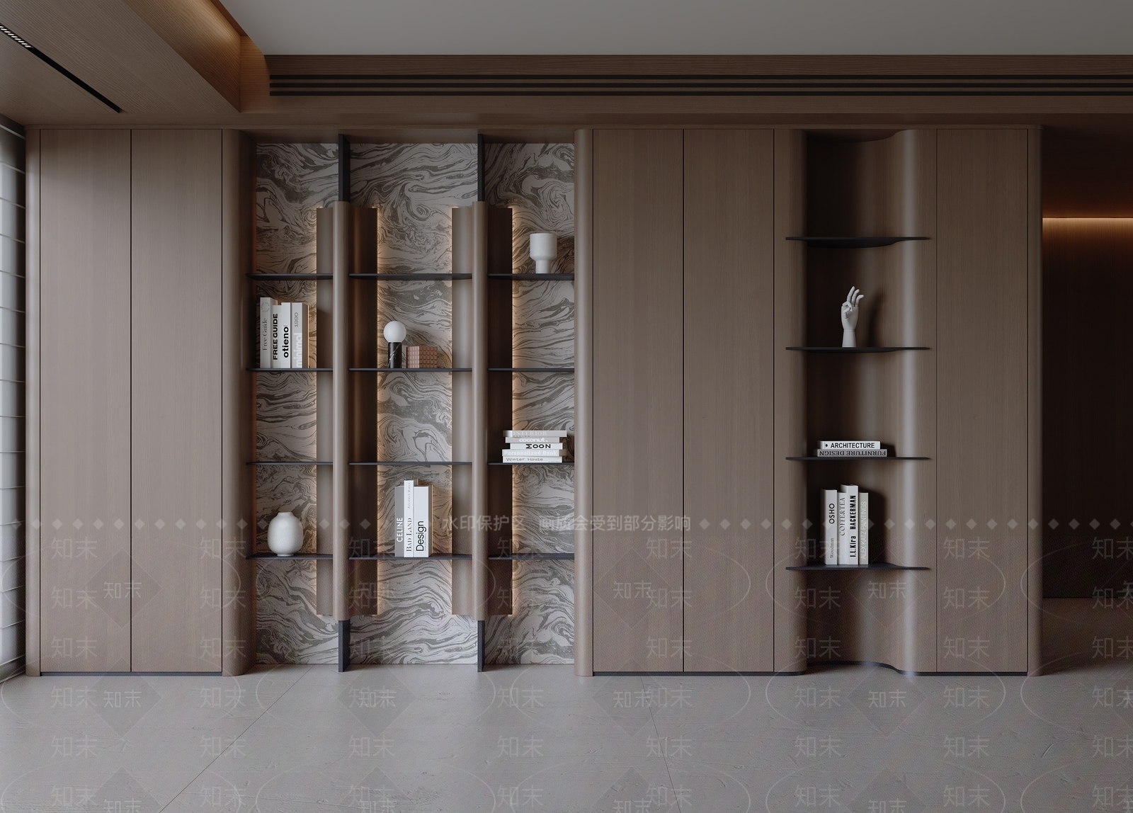 意式书柜SU模型下载【ID:1191185315】