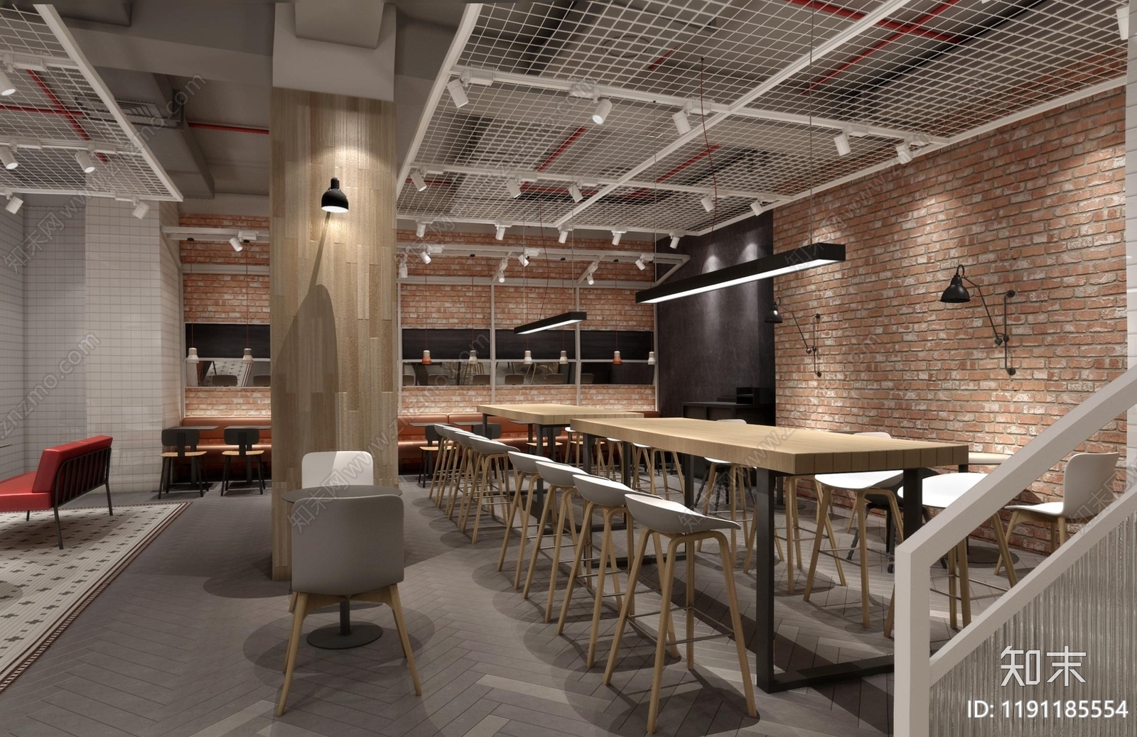 现代美式快餐店cad施工图下载【ID:1191185554】