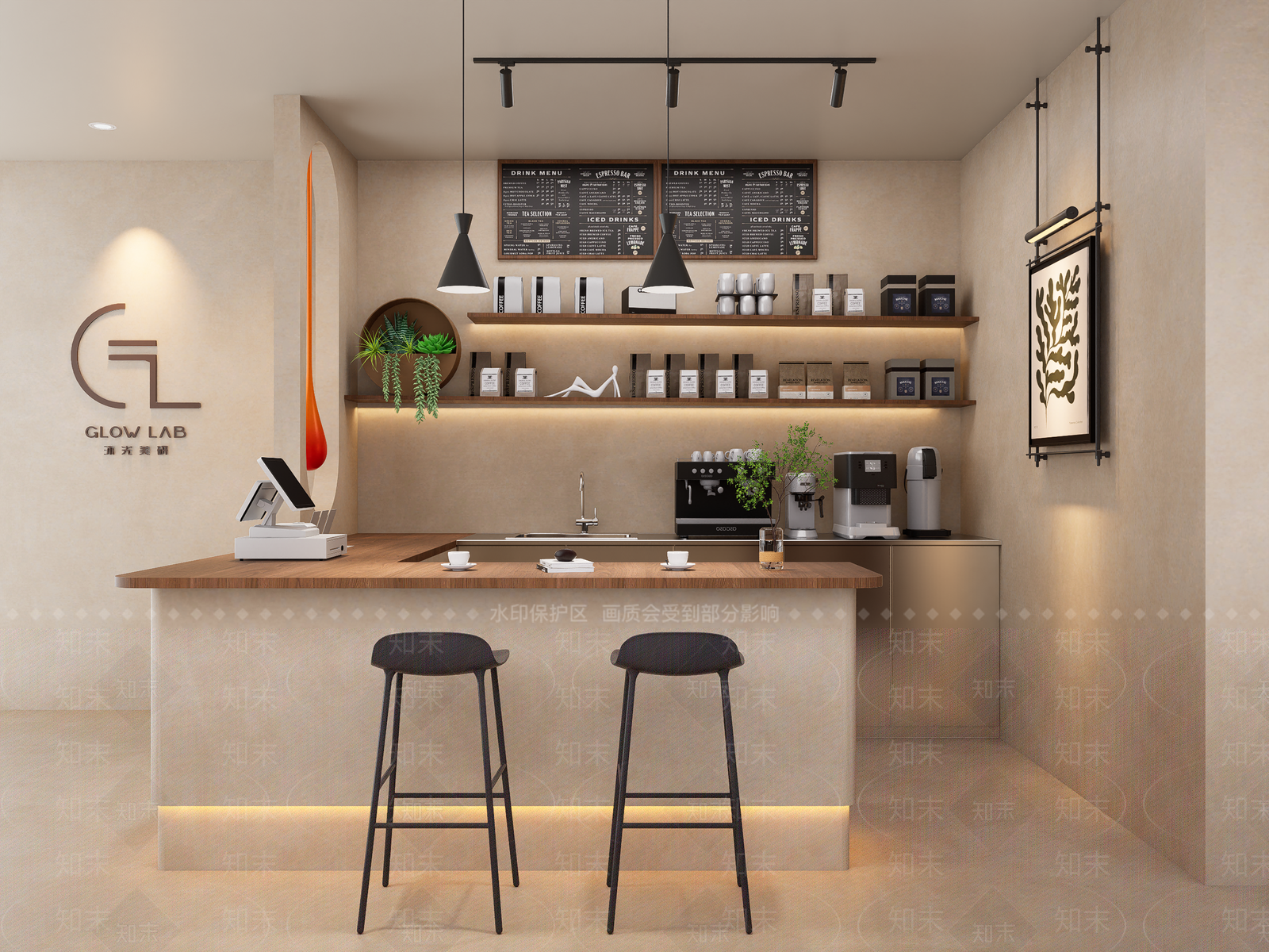 现代咖啡厅SU模型下载【ID:1191186718】