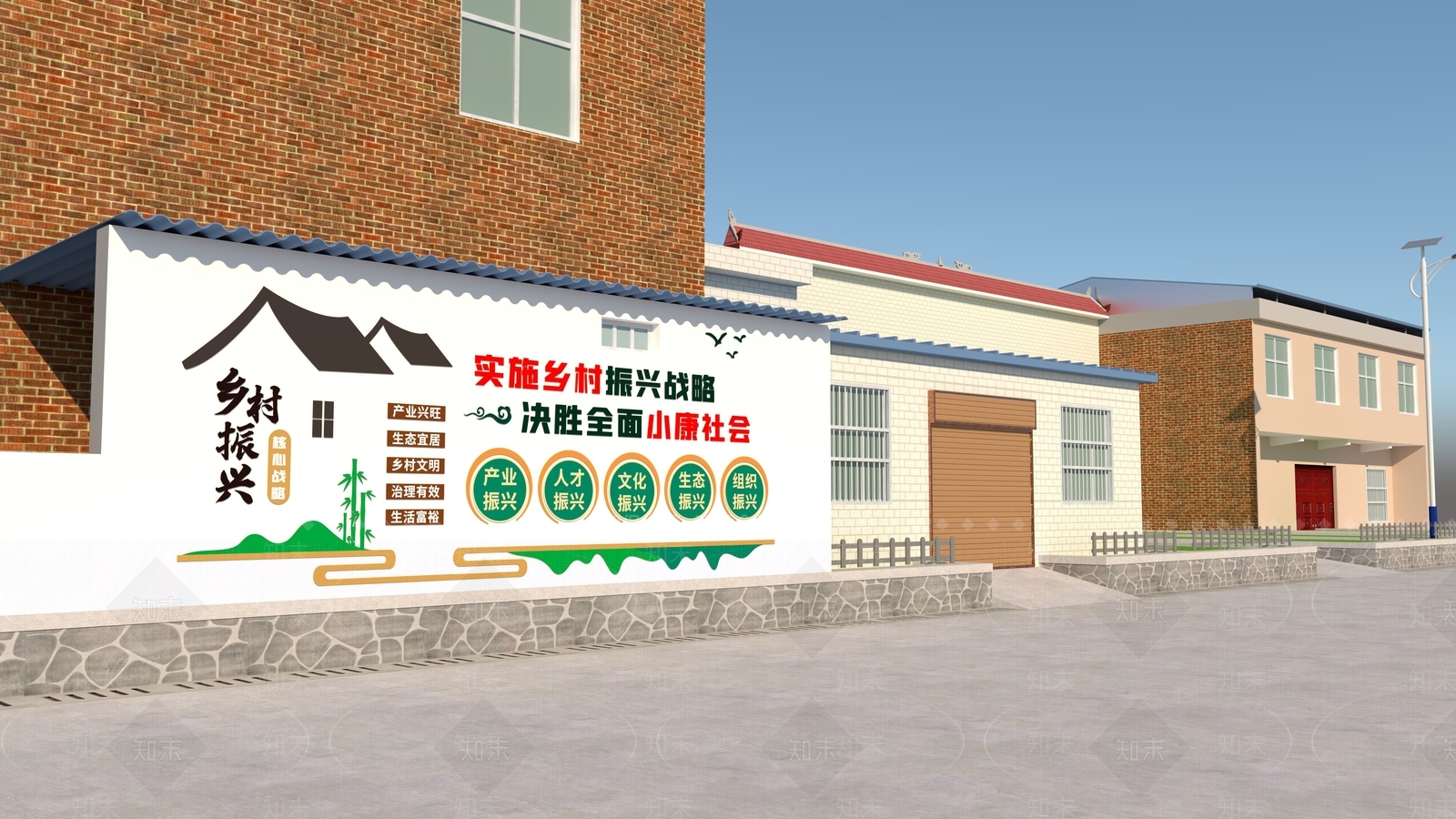 新中式中式景墙3D模型下载【ID:1191187345】