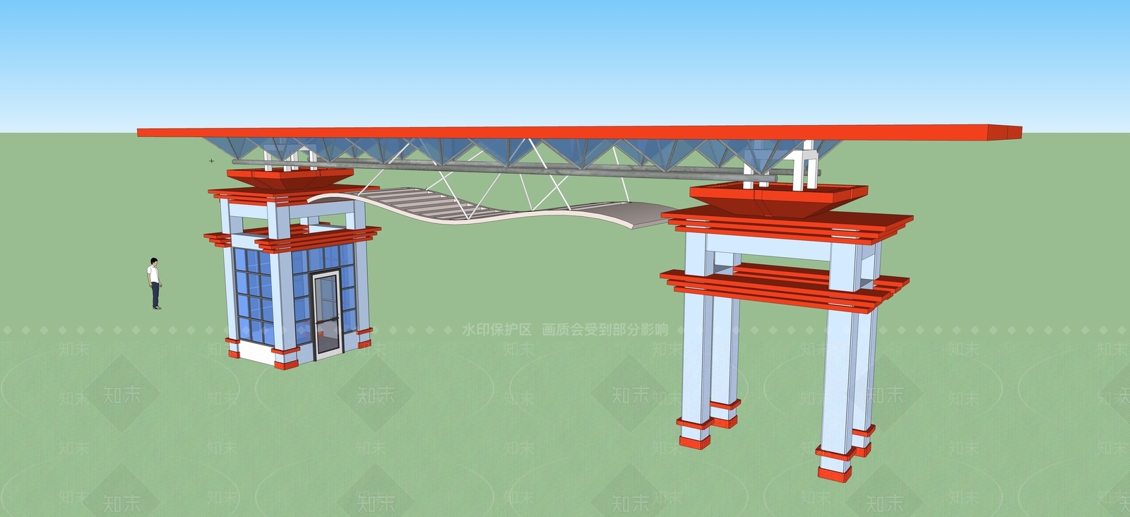现代入口大门SU模型下载【ID:1191187445】