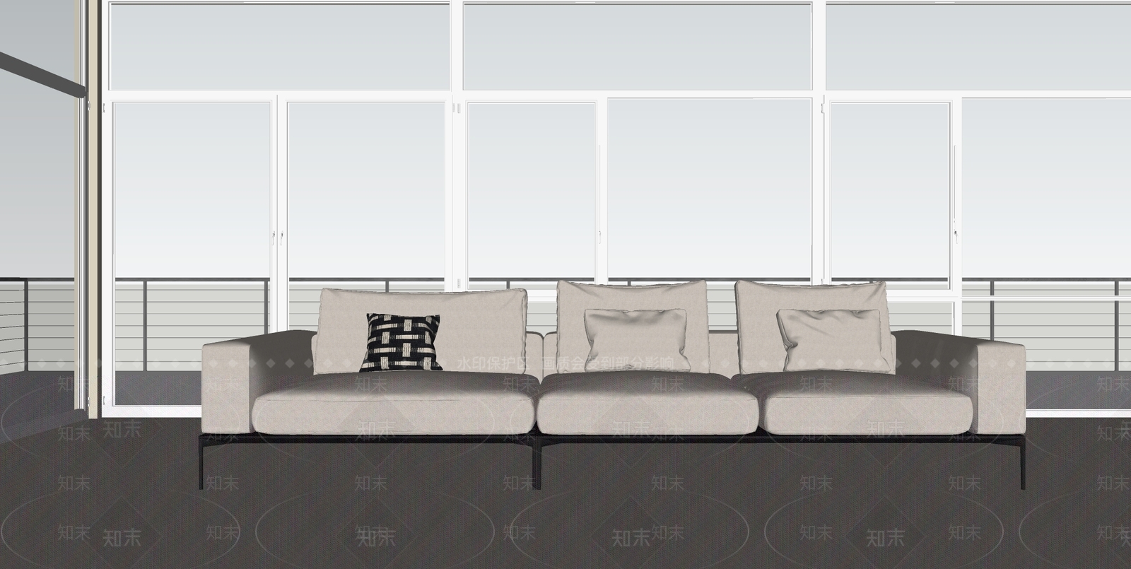 中古侘寂多人沙发SU模型下载【ID:1191187775】