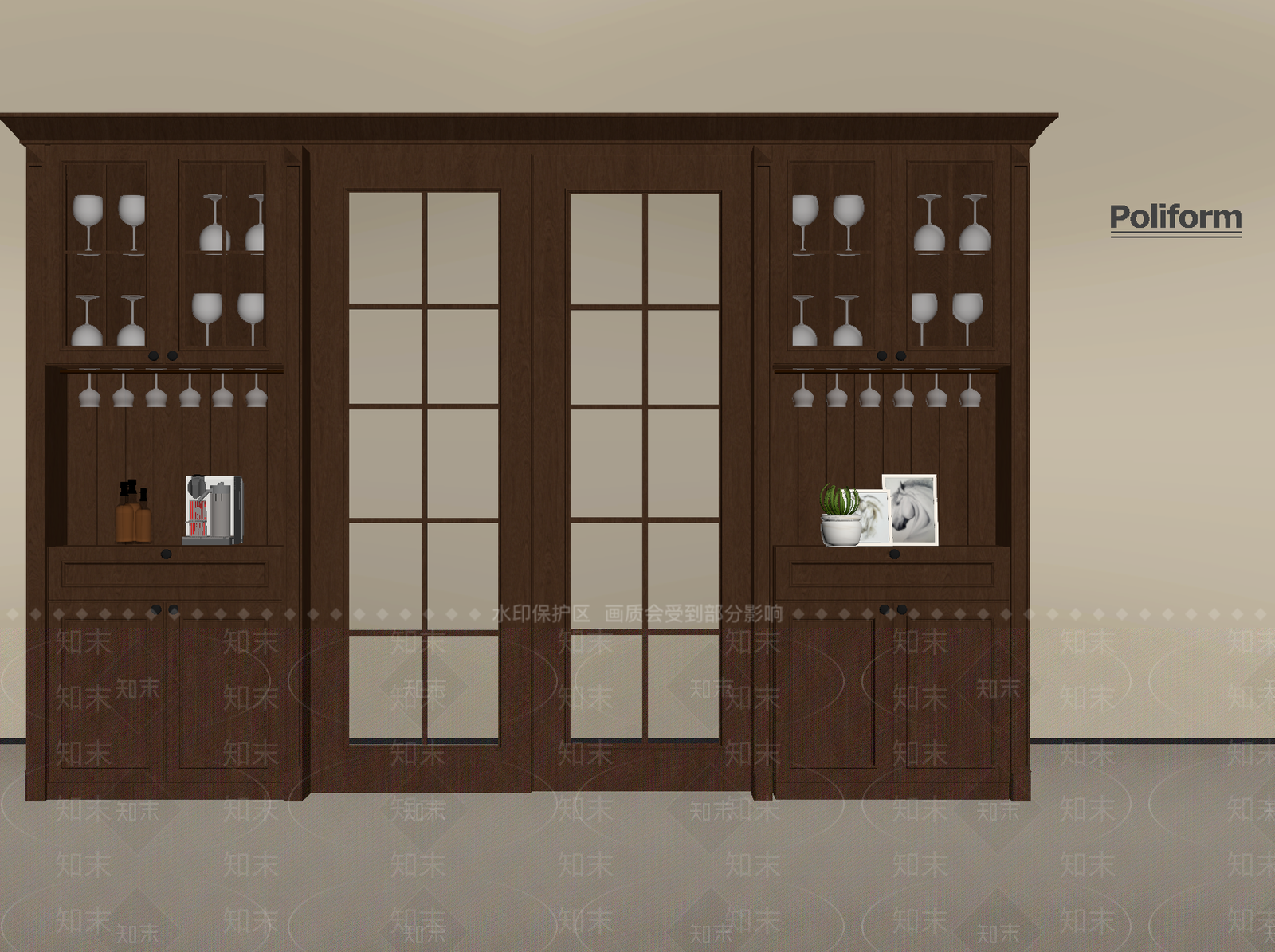 法式推拉门SU模型下载【ID:1191191750】