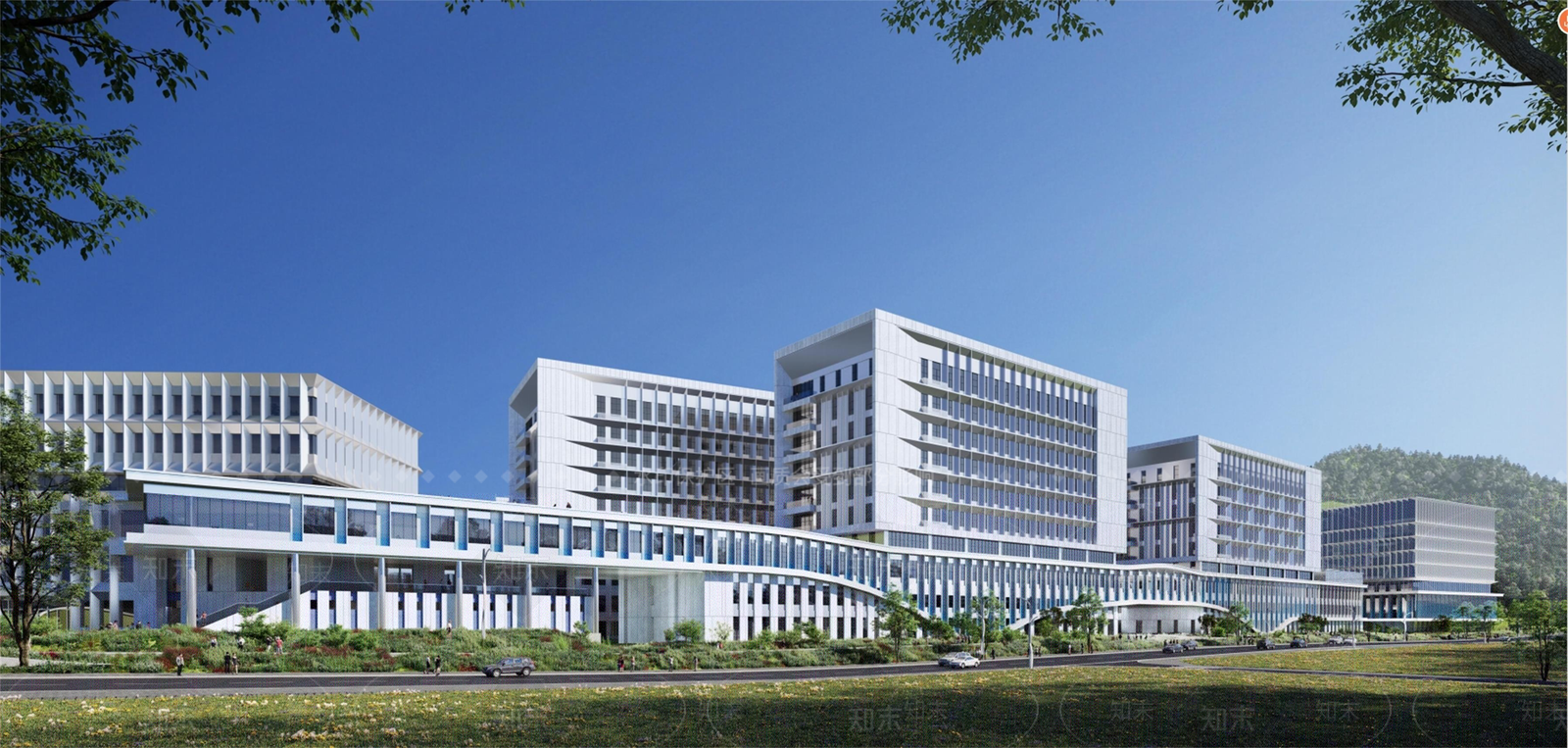 现代新中式学校建筑SU模型下载【ID:1191192339】