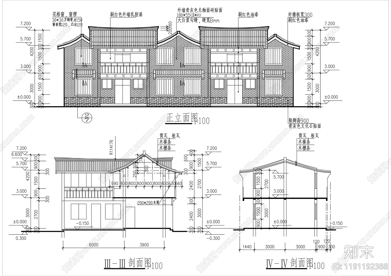 仿古建筑施工图下载【ID:1191192388】