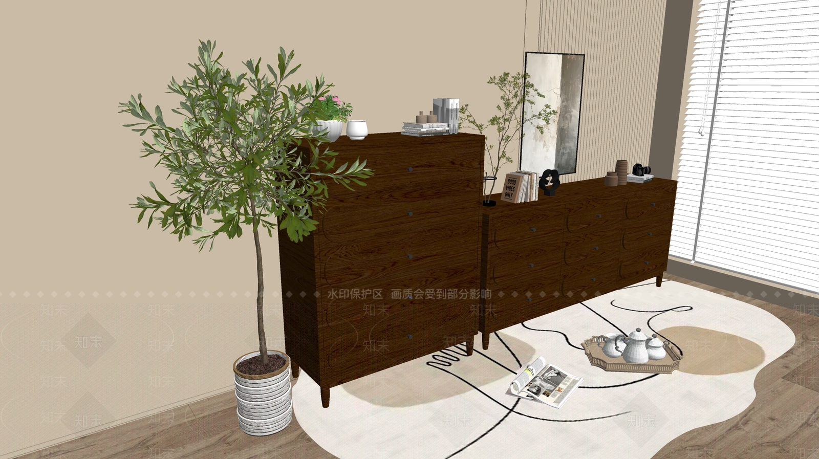 现代斗柜SU模型下载【ID:1191192869】