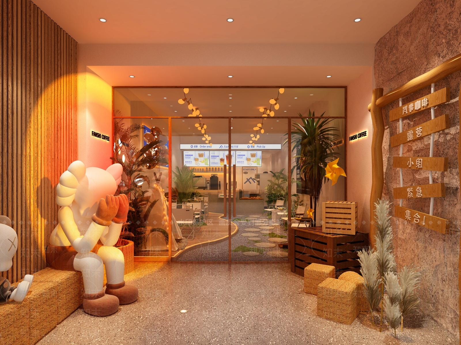 现代轻奢咖啡厅3D模型下载【ID:1191194044】