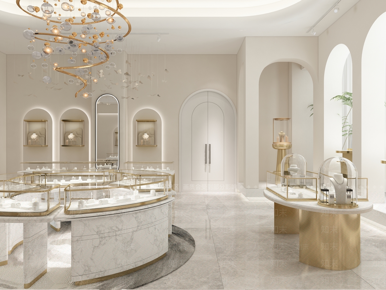 现代轻奢珠宝店3D模型下载【ID:1191195467】