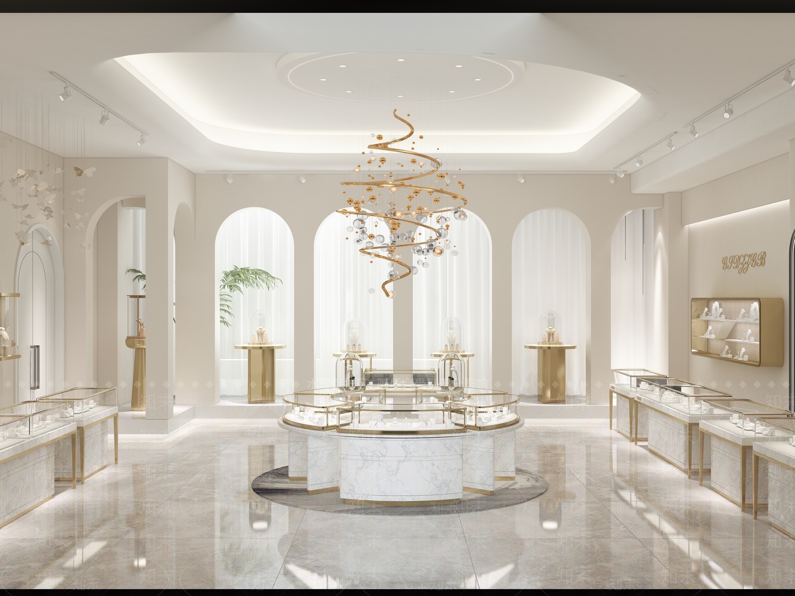 现代轻奢珠宝店3D模型下载【ID:1191195467】