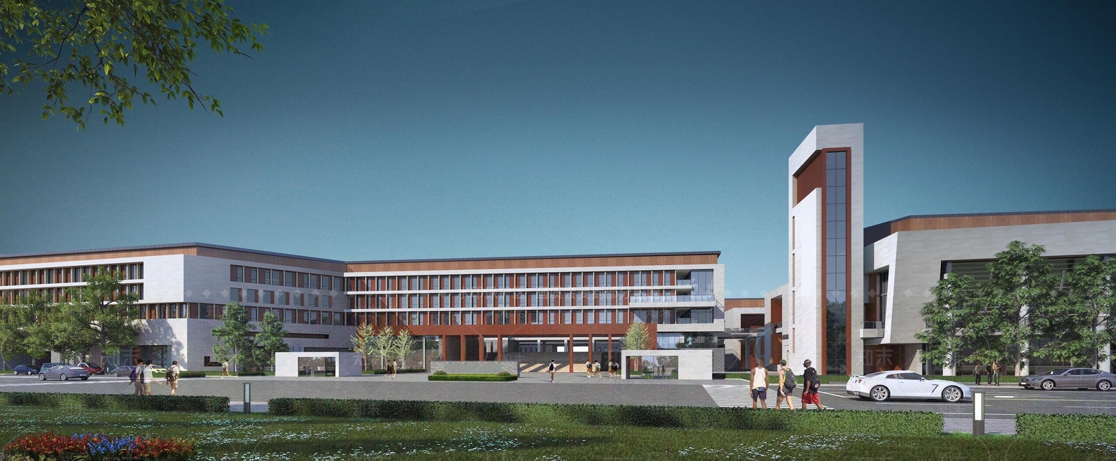 现代学校建筑SU模型下载【ID:1191195038】