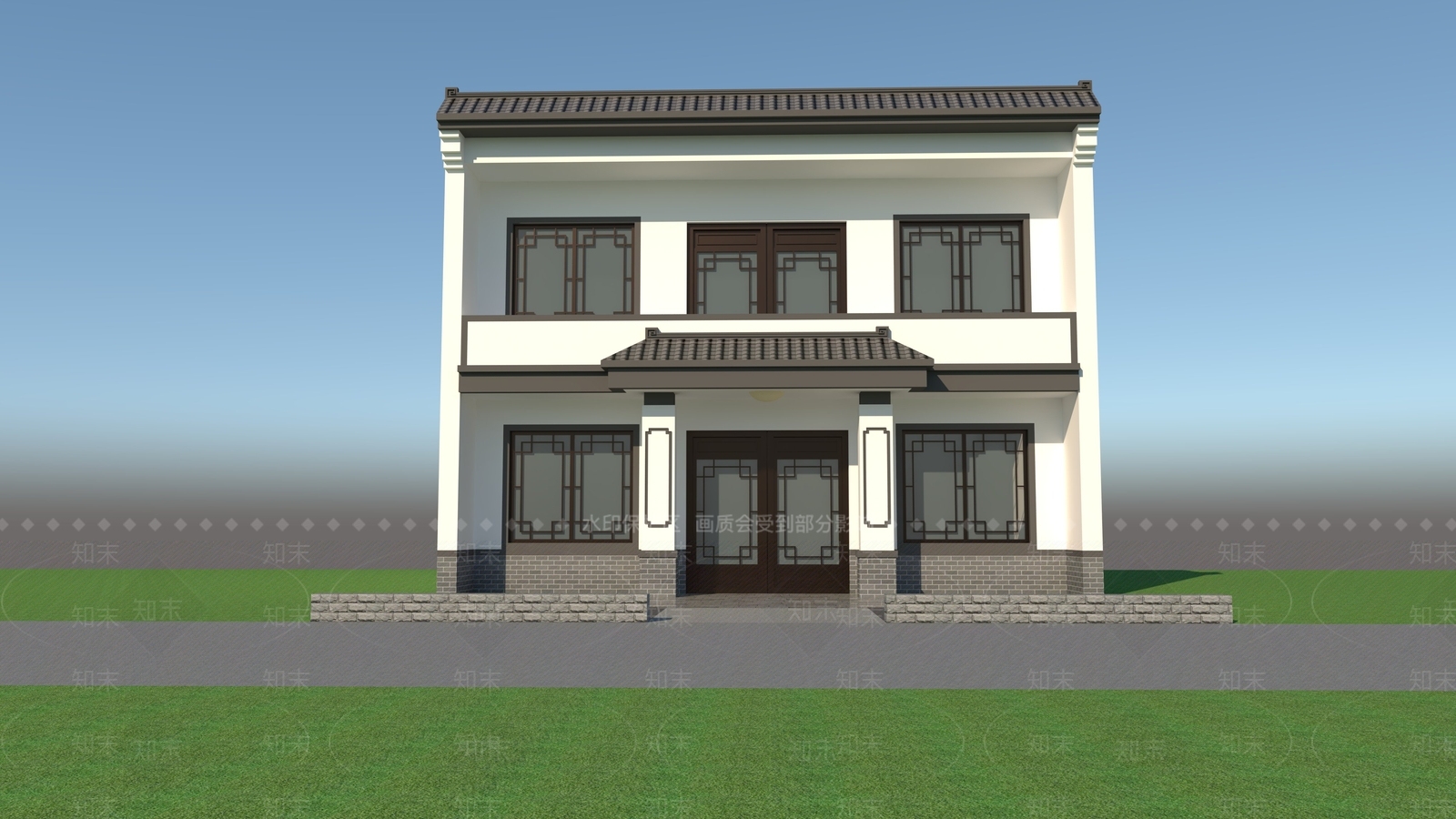 新中式中式其他住宅外观3D模型下载【ID:1191195994】