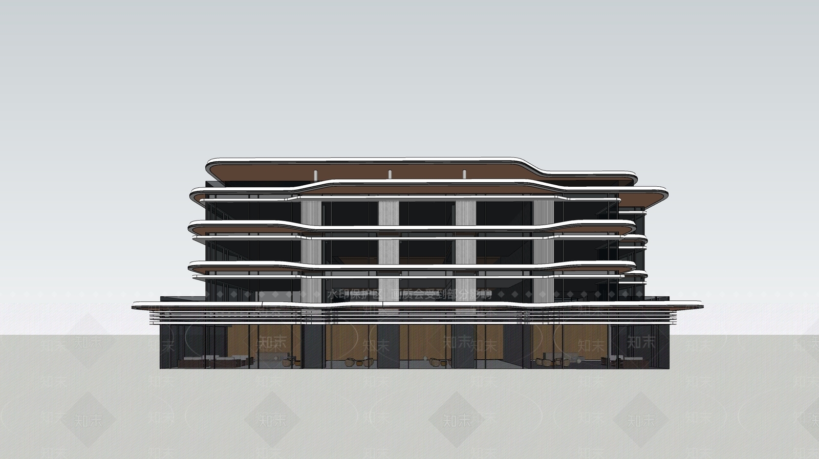 现代多层住宅SU模型下载【ID:1191196406】