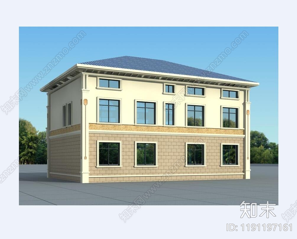 欧式简欧民宿建筑cad施工图下载【ID:1191197161】