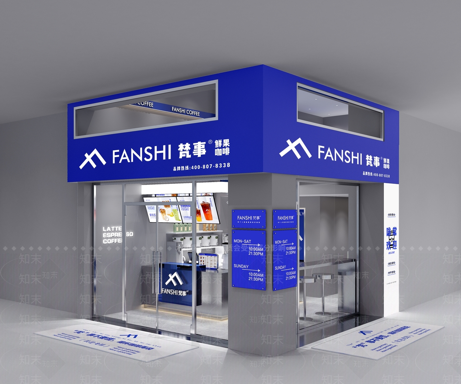 现代极简咖啡厅3D模型下载【ID:1191197192】