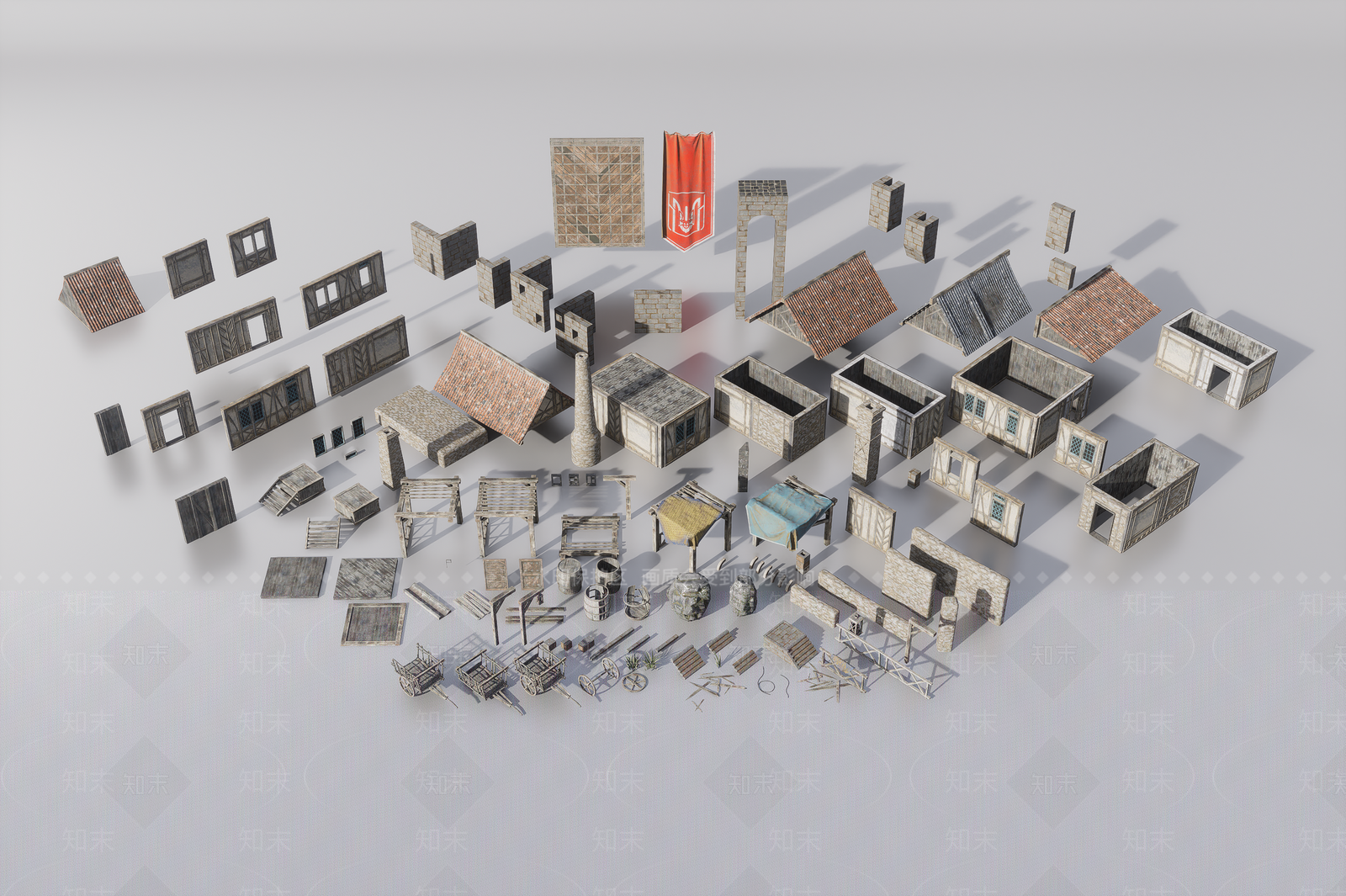 新中式中式古建3D模型下载【ID:1191198389】