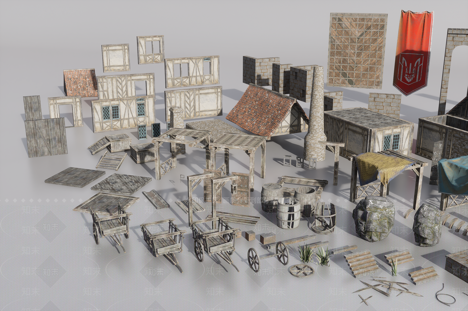 新中式中式古建3D模型下载【ID:1191198389】
