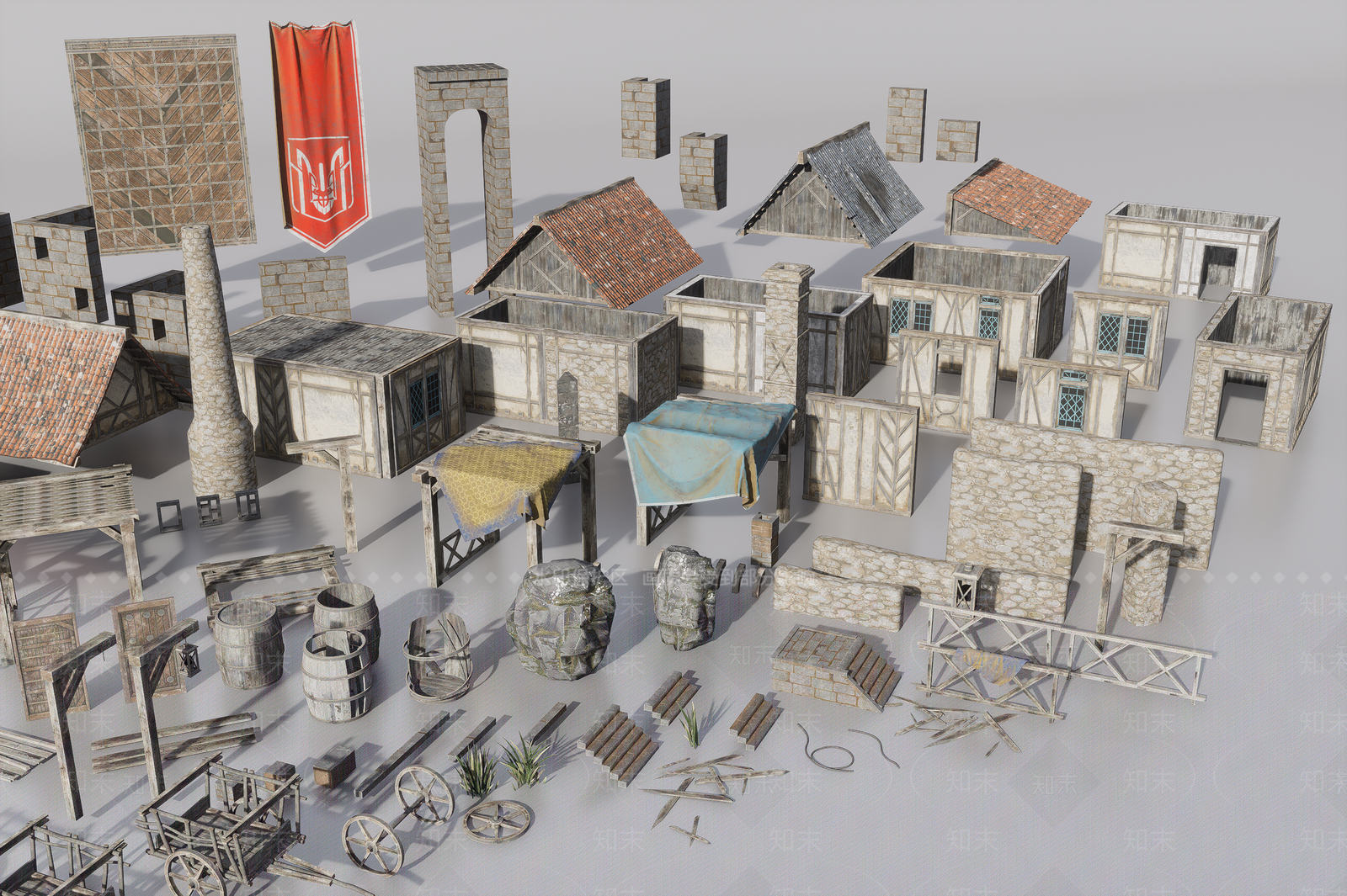 新中式中式古建3D模型下载【ID:1191198389】