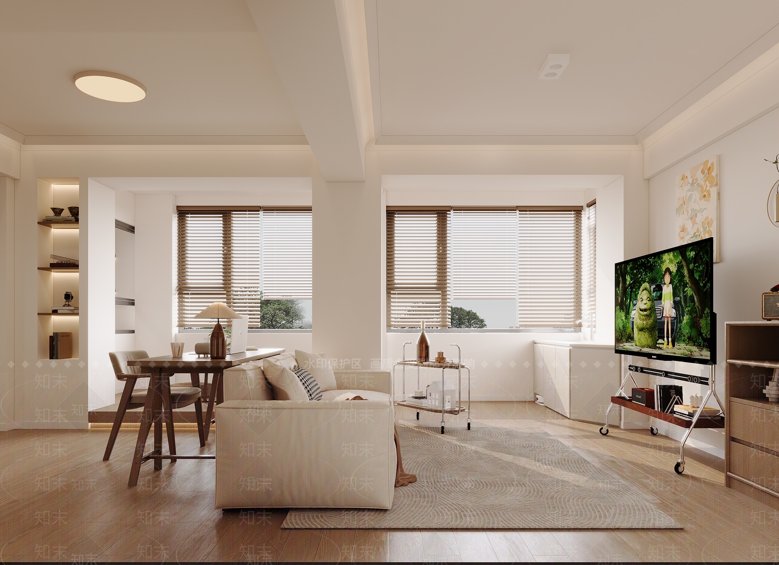 原木家居餐厅3D模型下载【ID:1215095905】