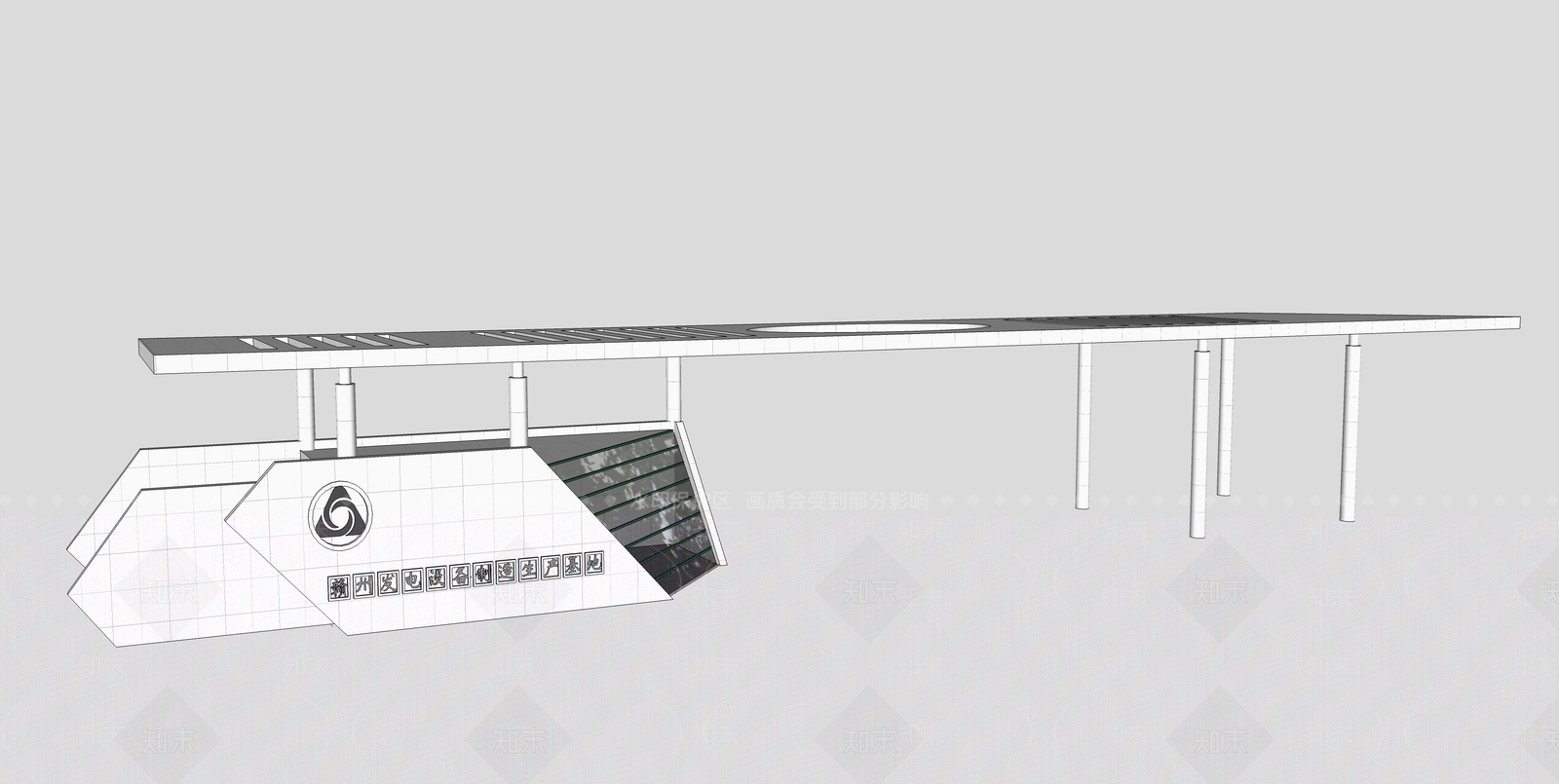 现代入口大门SU模型下载【ID:1191200413】