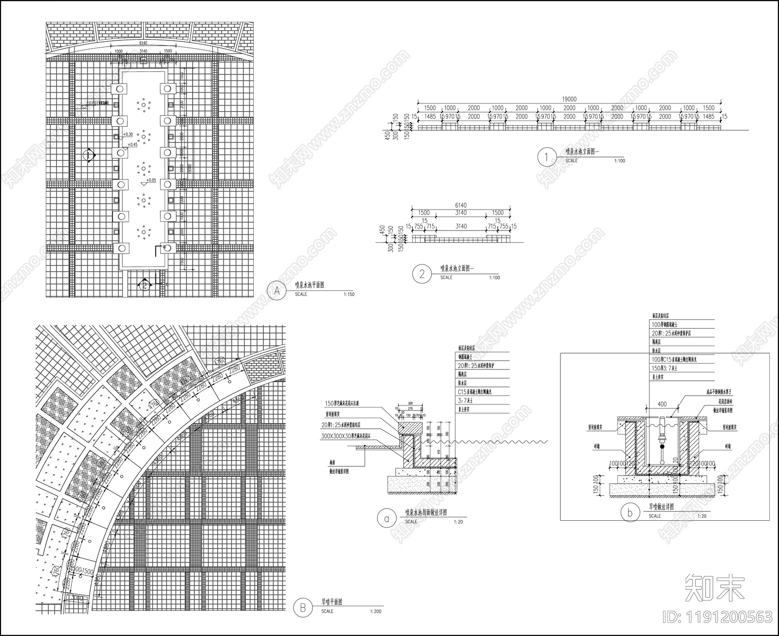 产业园景观cad施工图下载【ID:1191200563】