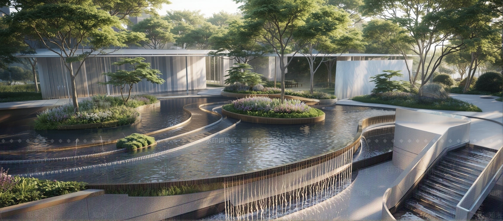 现代小区景观SU模型草图