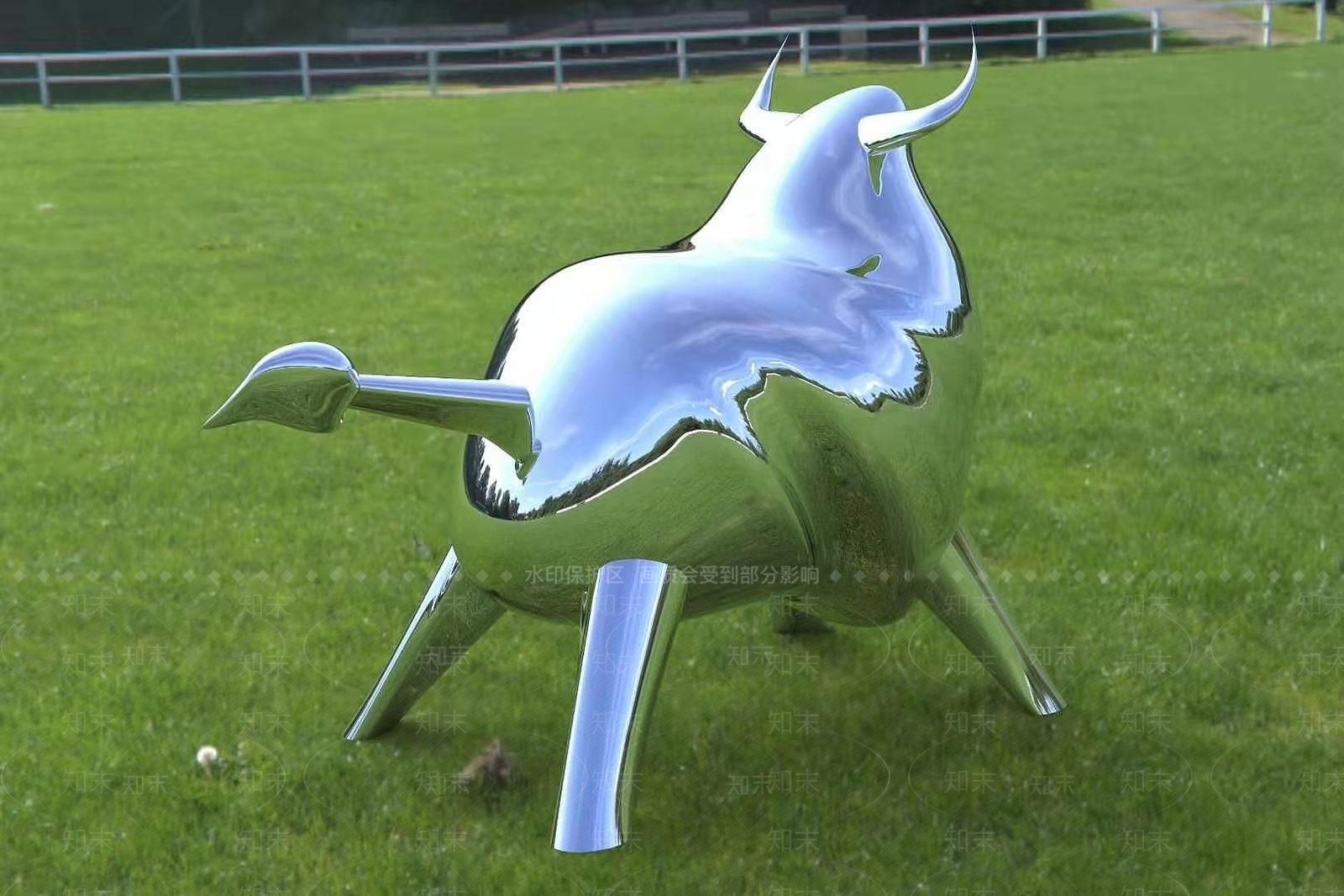 现代雕塑牛3D模型下载【ID:1191212539】