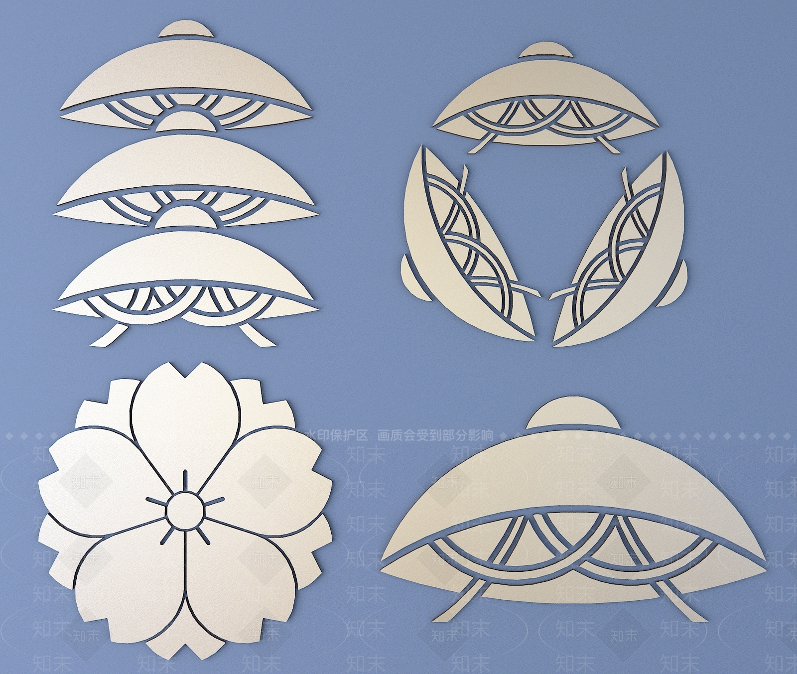 中式日式雕花3D模型下载【ID:1191213208】