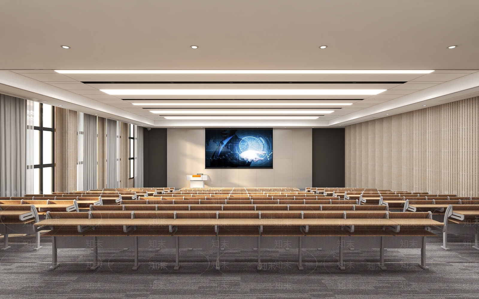 现代教室3D模型下载【ID:1191213902】