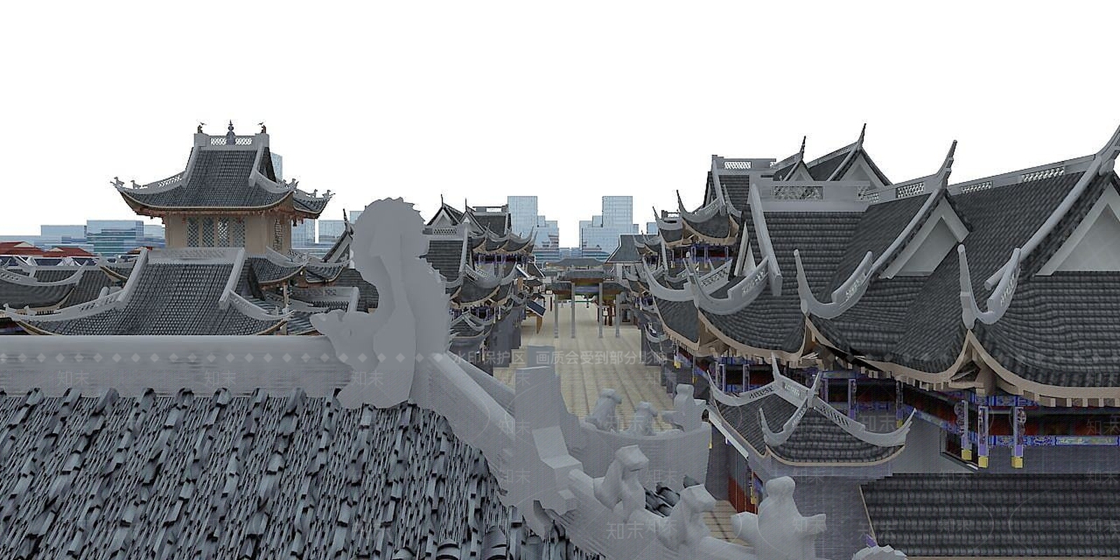 现代古建3D模型下载【ID:1191215254】