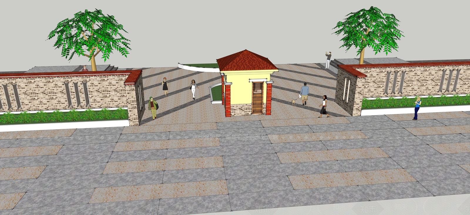 现代入口大门SU模型下载【ID:1191217571】