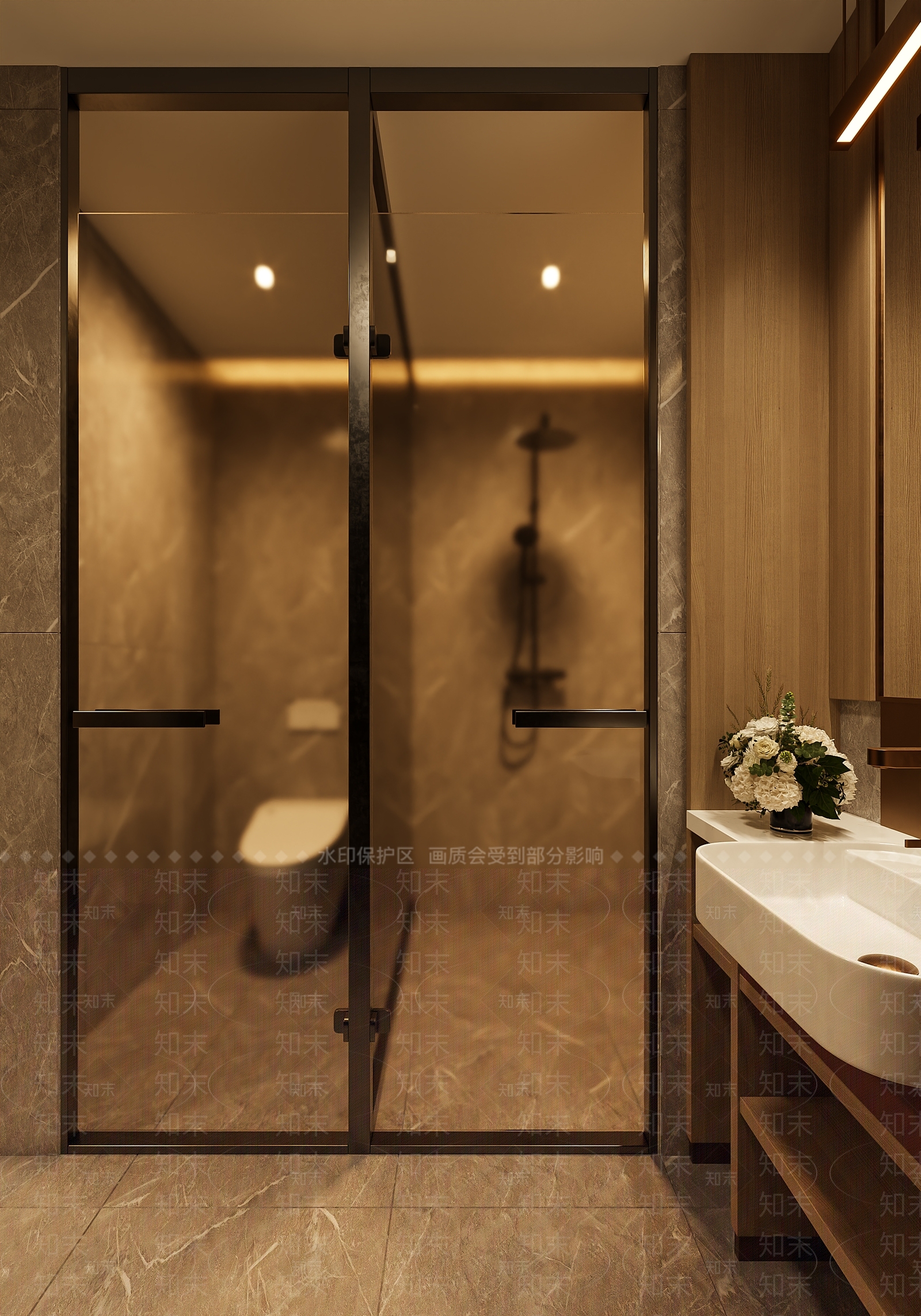 新中式现代酒店卫生间3D模型下载【ID:1191220398】