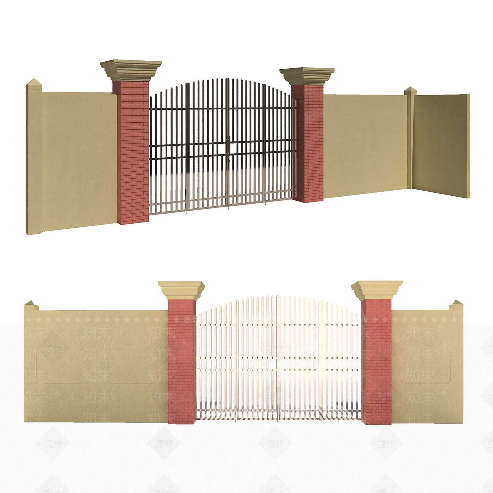 现代别墅式门3D模型下载【ID:1191223392】