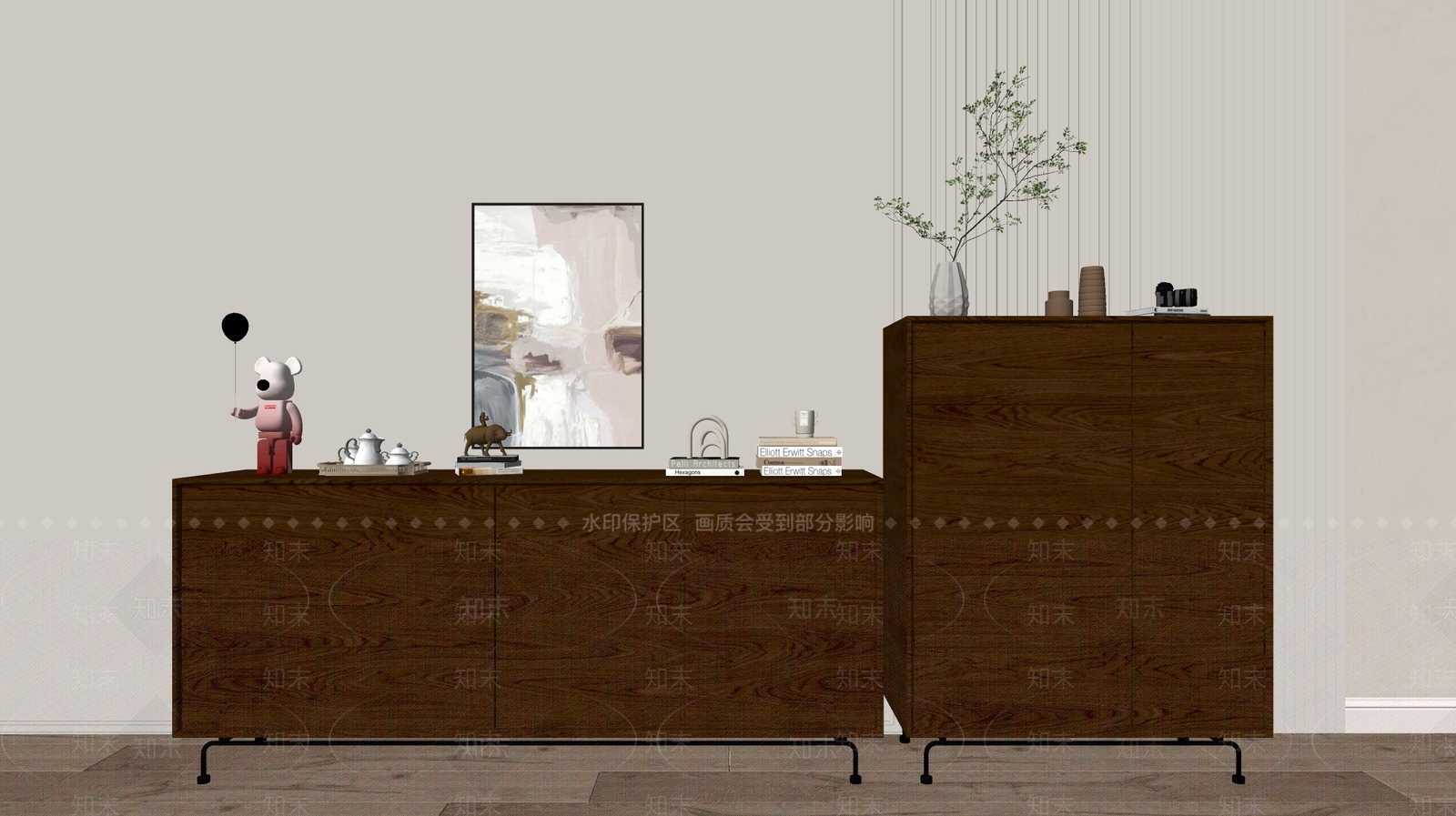 现代斗柜SU模型下载【ID:1191223773】