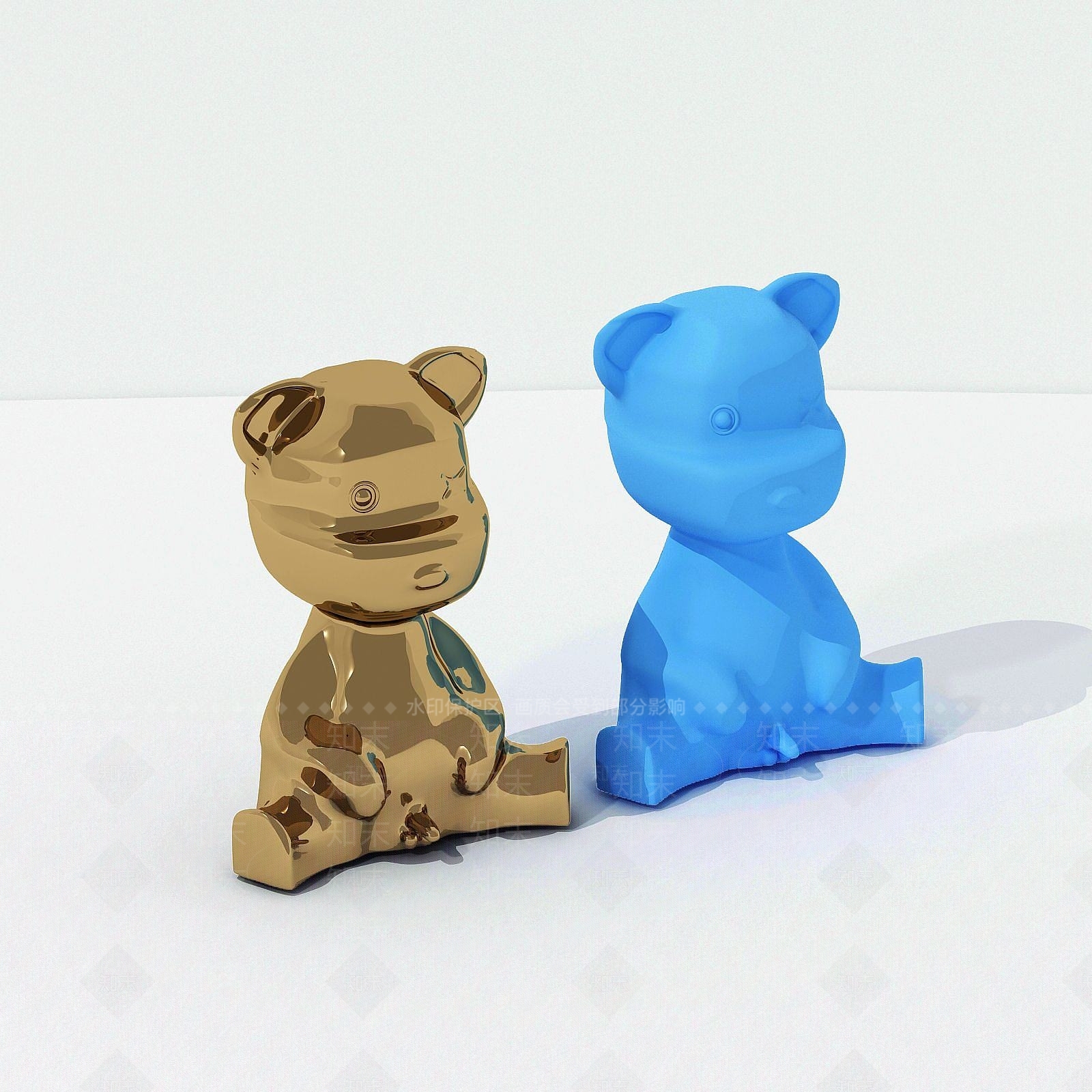 现代桌面摆件小熊台灯3D模型下载【ID:1191223634】