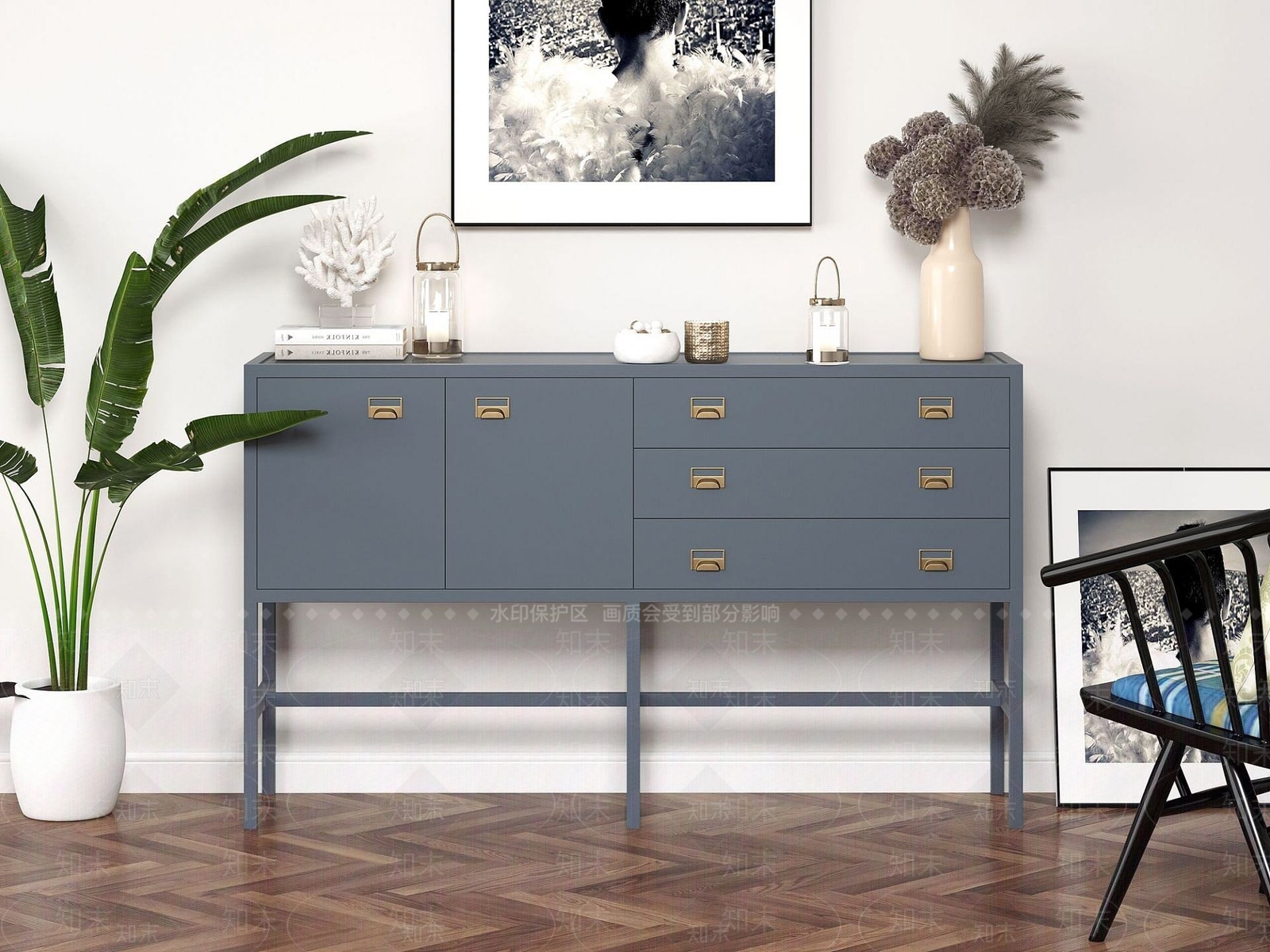 北欧餐柜3D模型下载【ID:1191224092】