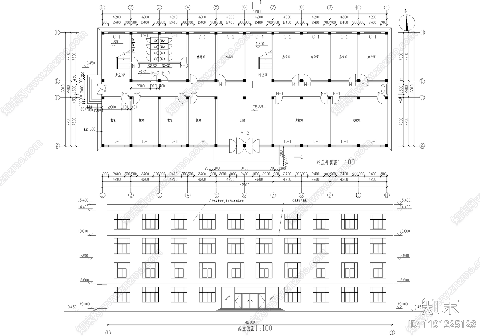 学校建筑施工图下载【ID:1191225128】