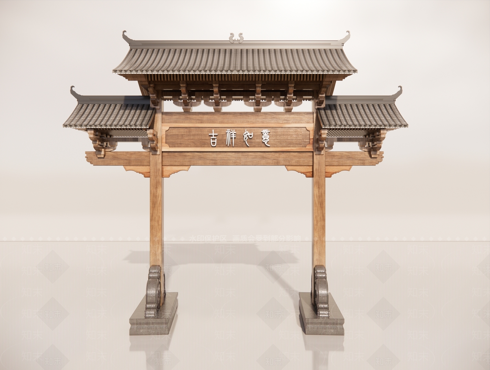 现代新中式牌坊牌楼SU模型下载【ID:1191225917】